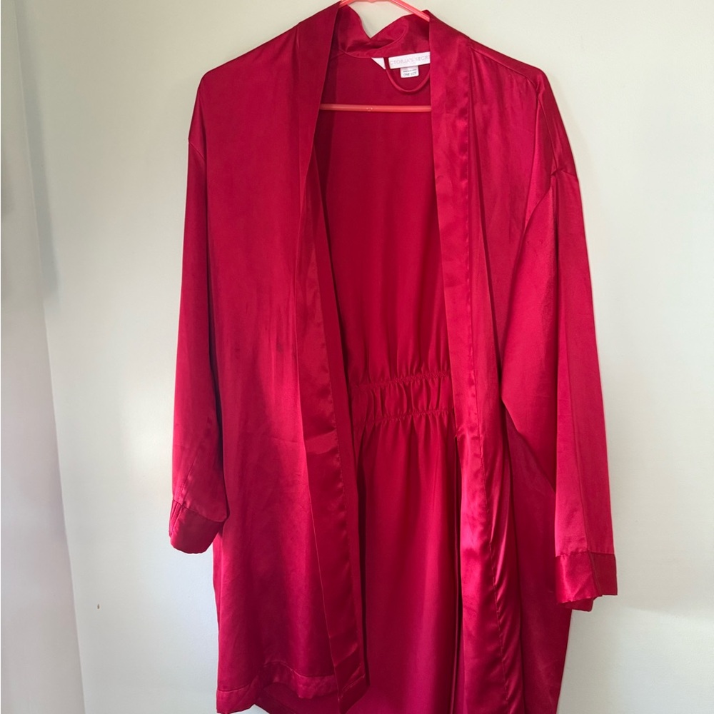 Victoria's Secret Vibrant Red Satin Robe